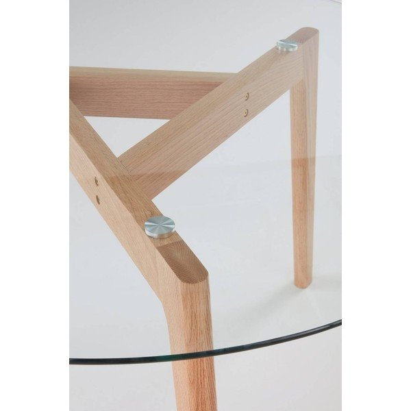 Okrągły stół z litego drewna dębowego ø 120 cm Malevik – Jotex-image-4