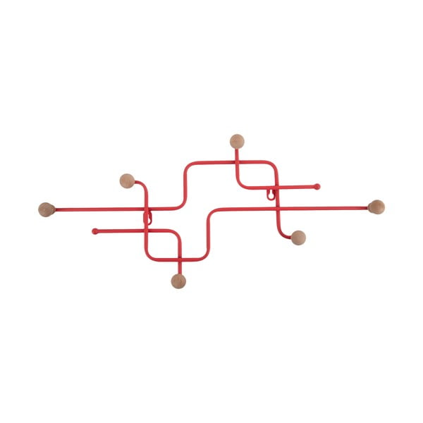 Czerwony metalowy wieszak ścienny 60,5 cm Metro – PT LIVING