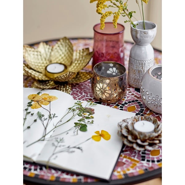 Biały wazon z kamionki Bloomingville Geometric-image-1