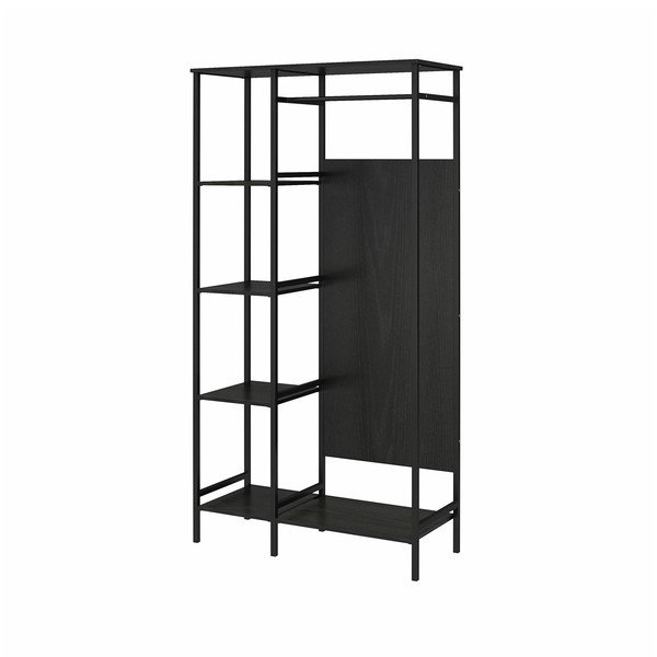 Czarna szafa w dekorze dębu 95x180 cm Modine – Støraa-image-3