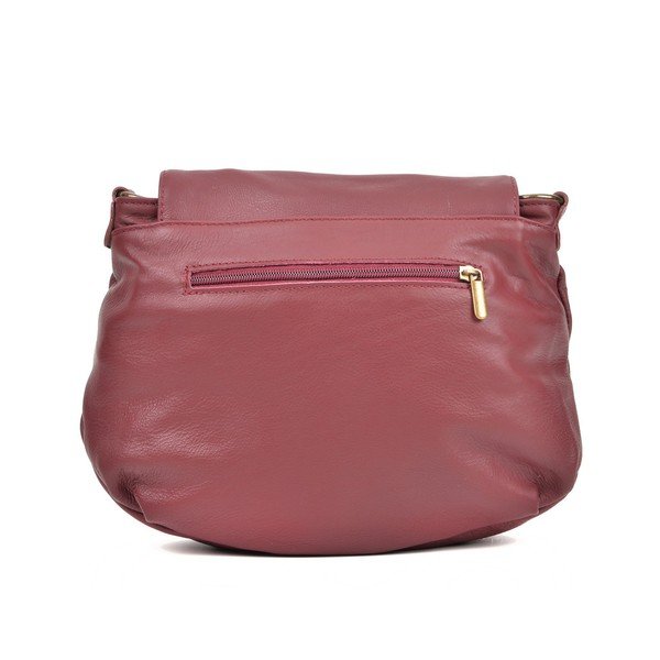 Bordowa skórzana torebka typu crossbody Isabella Rhea Martín-image-3