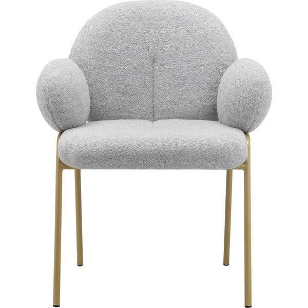 Jasnoszare tapicerowane fotele jadalniane zestaw z podłokietnikami 2 szt. Iwama – Støraa-image-2