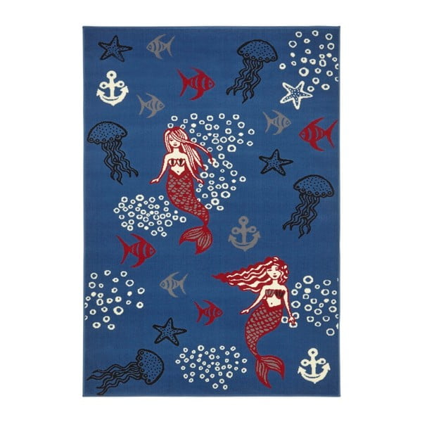 Granatowy dywan dziecięcy Zala Living Mermaid, 140x200 cm