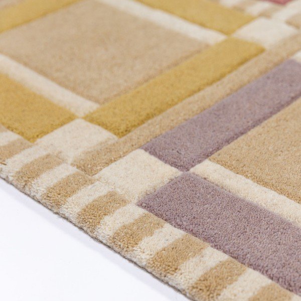 Wełniany dywan tkany ręcznie w naturalnym kolorze 140x200 cm Quadro Wool – Flair Rugs-image-4