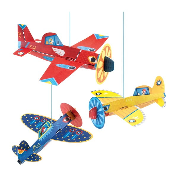 Wiszące dekoracyjne samolotu z papieru Djeco