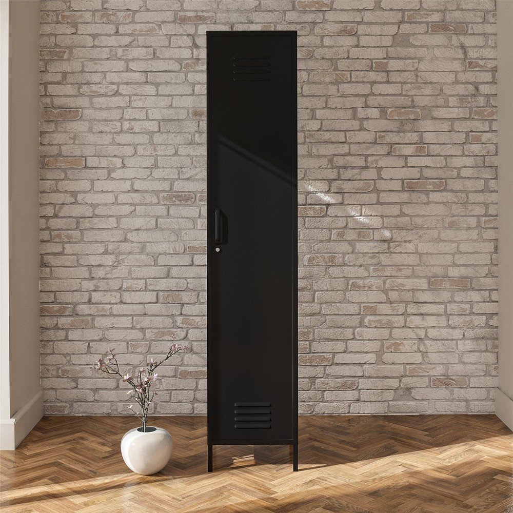 Czarna metalowa szafka 38x185x40 cm Mission District – Støraa (zdjęcie 10)