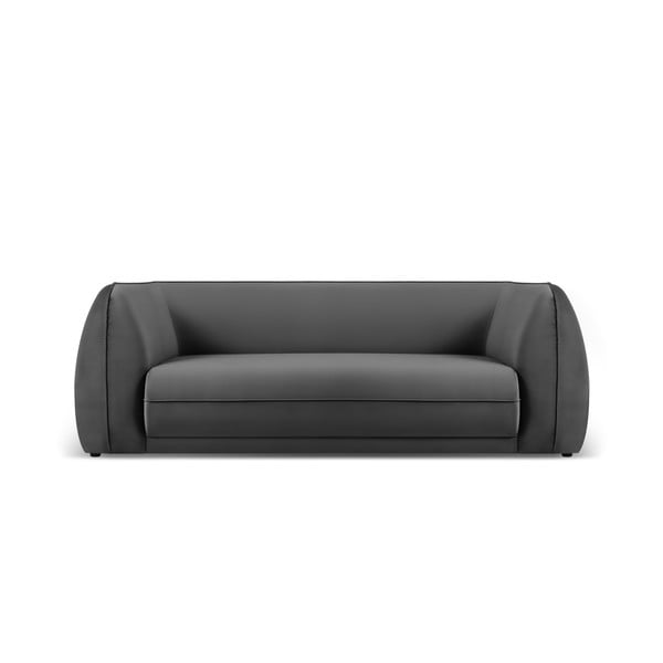Ciemnoszara aksamitna sofa 225 cm Lando – Micadoni Home