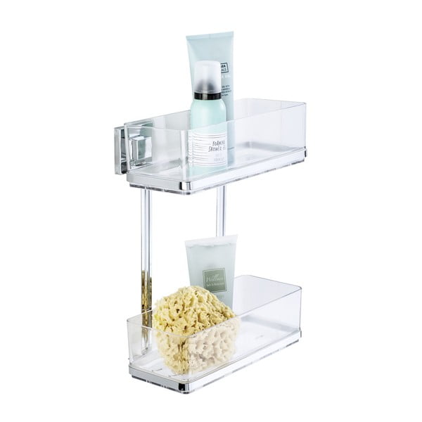 Półka dwupoziomowa z przyssawką Wenko Vacuum-Loc, 14x25,5 cm-image-2