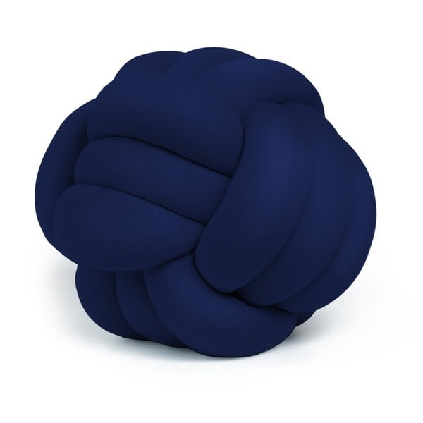 Ciemnoniebieska poduszka Knot Decorative Cushion Velvet Effect, ⌀ 45 cm