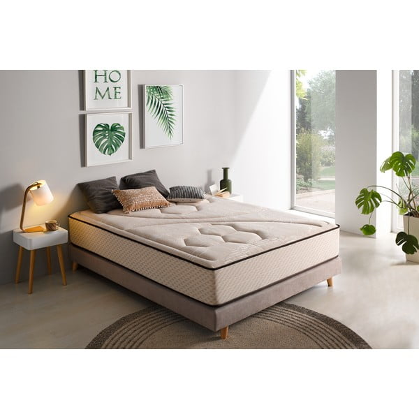 Twardy/średnio twardy dwustronny piankowy materac termoregulacyjny 140x190 cm Tempus Gold – Moonia-image-1