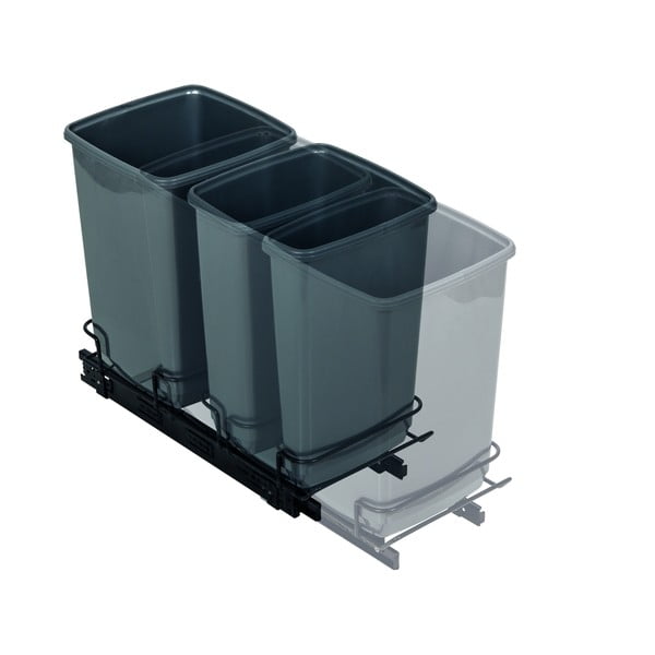 Zestaw 2 szarych koszy na śmieci Addis In-Cupboard Bin, 10 l-image-3