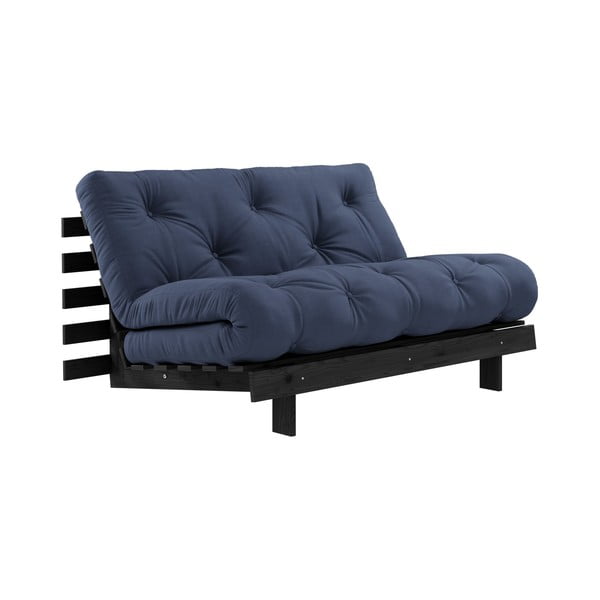 Sofa rozkładana z ciemnoniebieskim obiciem Karup Design Roots Black/Navy