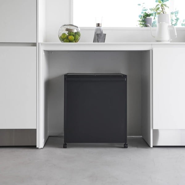 Czarny metalowy kosz na śmieci do segregacji odpadów Tower – YAMAZAKI-image-1