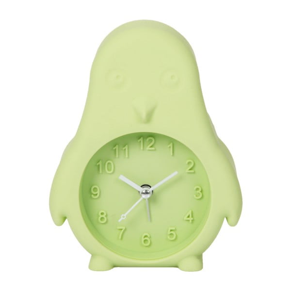 Jasnozielony zegar z budzikiem Just 4 Kids Green Penguin