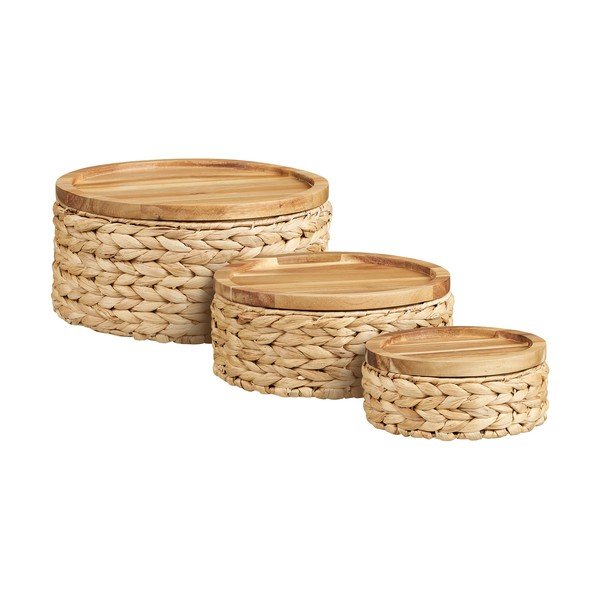 Koszyki zestaw 3 szt. z hiacyntu wodnego ø 30x15 cm Botofte – House Nordic