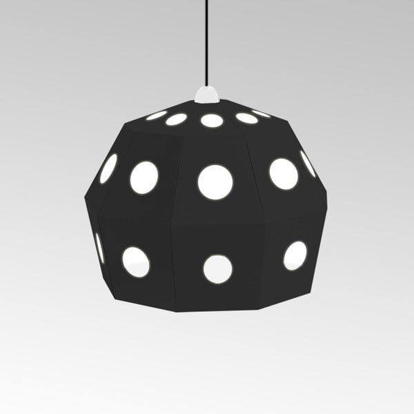 Kartonowa lampa Uno Fantasia B Black, z czarnym kablem