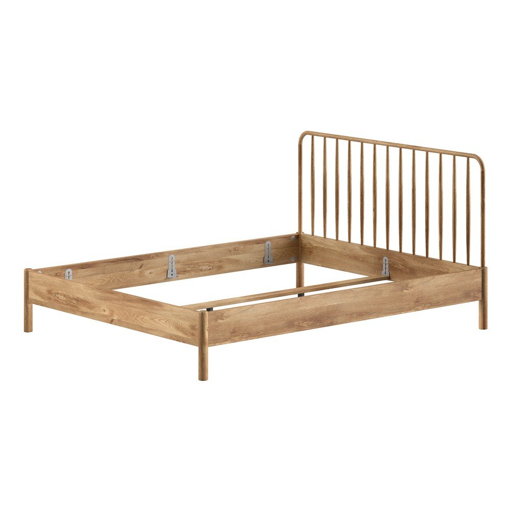 Łóżko dwuosobowe z litego drewna dębowego bez stelaża 160x200 cm w naturalnym kolorze Olive Spindle – Vipack (zdjęcie 3)