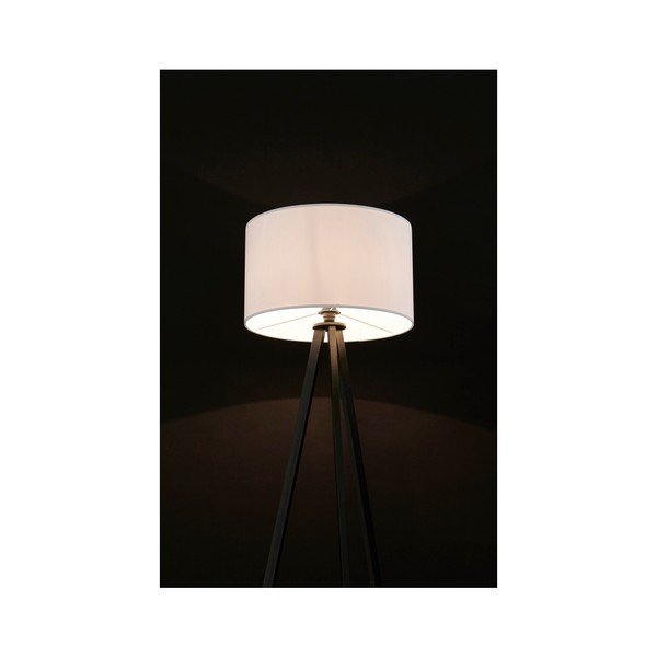 Lampa stojąca z czarną konstrukcją i białym abażurem Kokoon Trivet-image-2