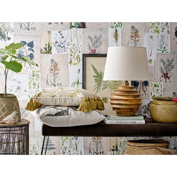 Lampa stołowa w ciemnym naturalnym kolorze z tekstylnym kloszem (wysokość 54 cm) Svale – Bloomingville-image-1