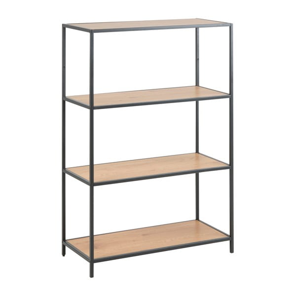 Czarno-naturalny regał w dekorze dębu 77x114 cm Seaford – Actona-image-2