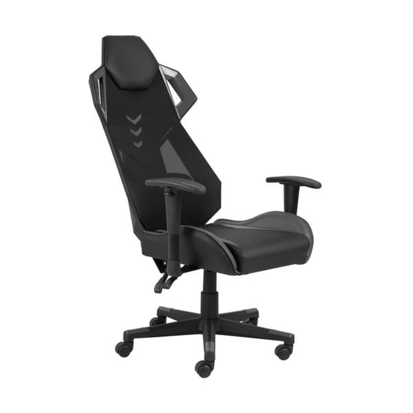 Czarno-szare krzesło biurowe na kółkach Actona Kevin