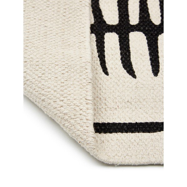 Beżowo-czarny ręcznie tkany bawełniany dywan Westwing Collection Rita, 70 x 140 cm-image-3