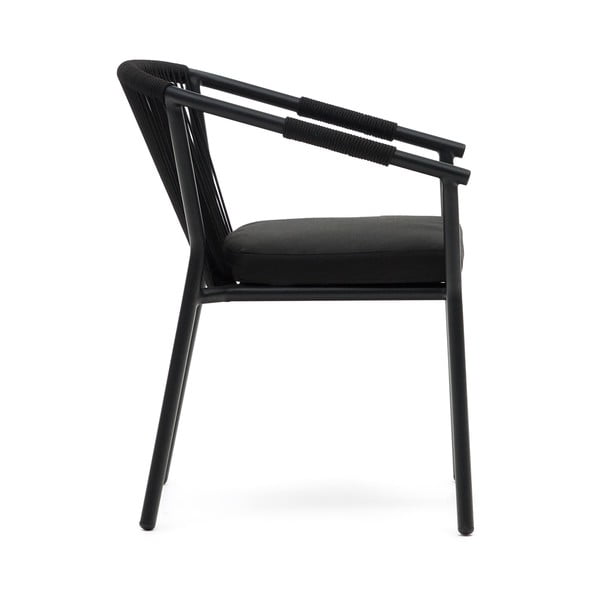 Czarne metalowe krzesło ogrodowe Xelida – Kave Home-image-2