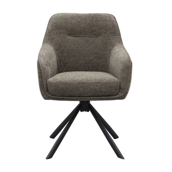 Ciemnoszary tapicerowany fotel jadalniany z podłokietnikami Avola – Unique Furniture-image-1