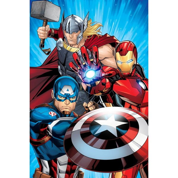 Koc dziecięcy z mikropluszu 100x150 cm Avengers Heroes – Jerry Fabrics