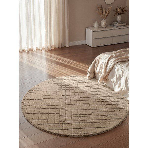 Brązowy wełniany okrągły dywan ø 160 cm Kenso – Villeroy&Boch-image-1