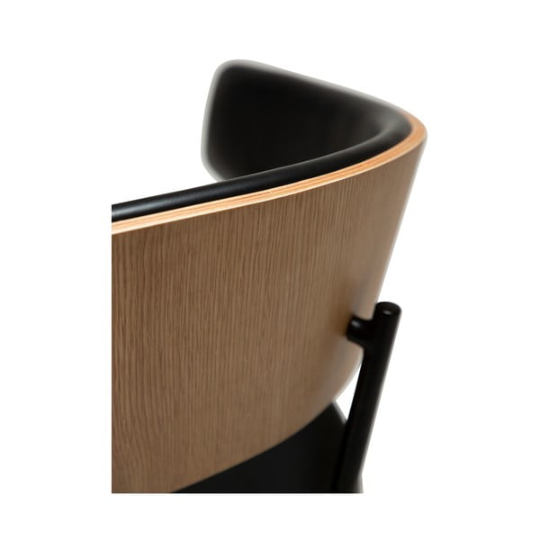Czarny/w jasnym naturalnym kolorze fotel jadalniany z podłokietnikami Crib – DAN-FORM Denmark-image-1