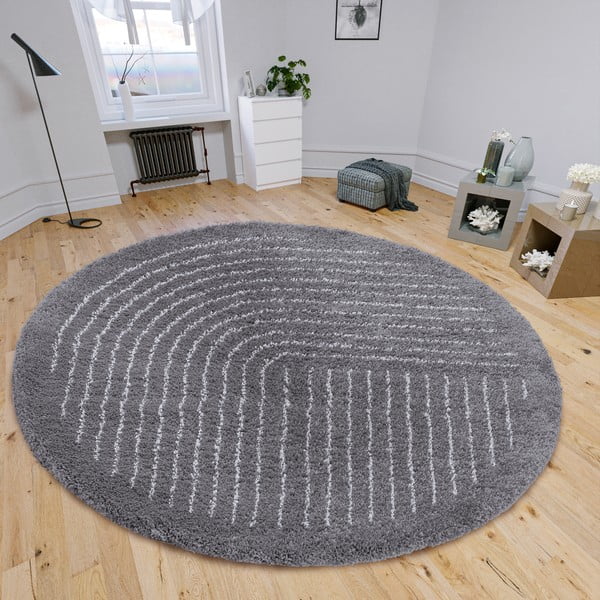 Ciemnoszary okrągły dywan ø 120 cm Dion – Hanse Home-image-1