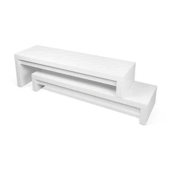 Biały stolik regulowany pod TV TemaHome Cliff Walnut-image-3