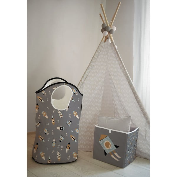 Szary materiałowy dziecięcy pojemnik do przechowywania Cosmos – Butter Kings-image-1