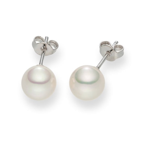 Białe kolczyki z pereł Pearls of London Mystic