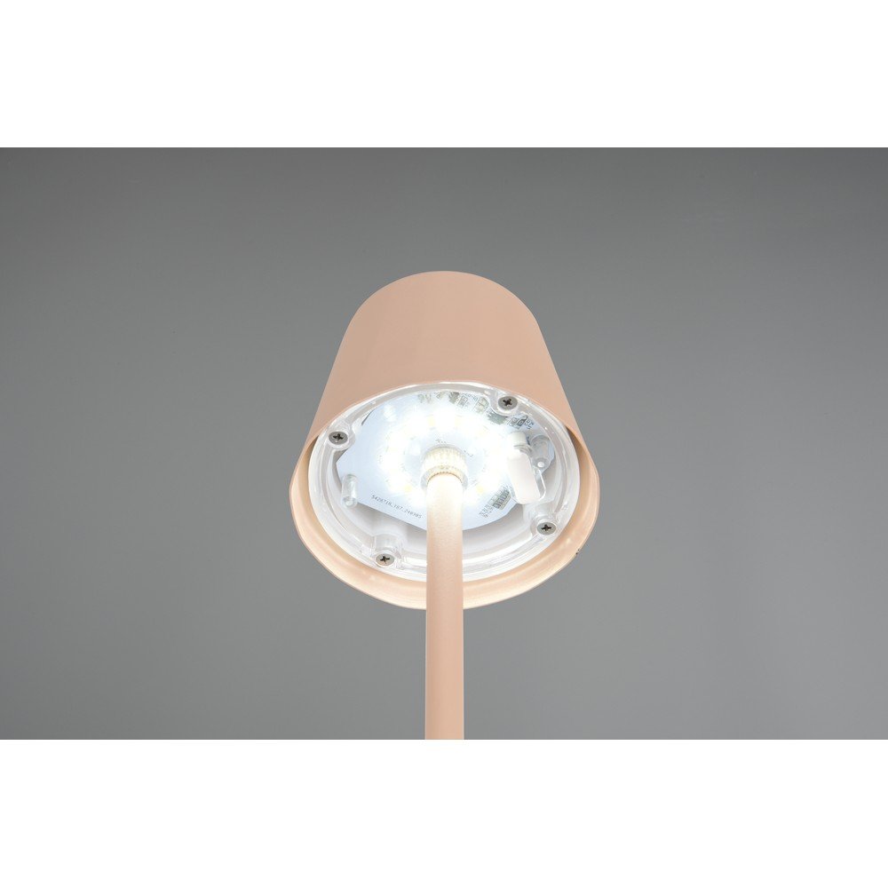Kremowa lampa stołowa LED z metalowym kloszem (wysokość 21 cm) Diaz – Reality (zdjęcie 3)