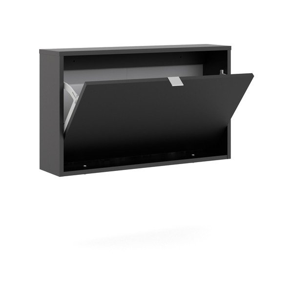 Czarna uchylna  szafka wisząca na buty Shoes – Tvilum-image-4