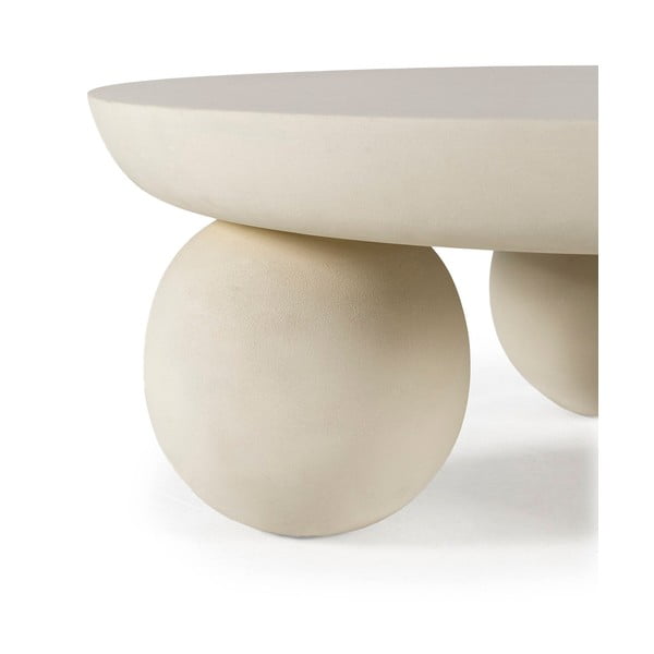 Beżowy okrągły stolik z litego drewna mango ø 90 cm Ailen – MOME-image-4