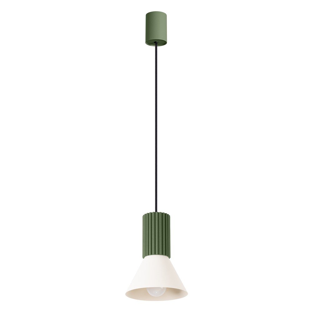 Zielona metalowa lampa wisząca ø 14 cm Niru – Sollux