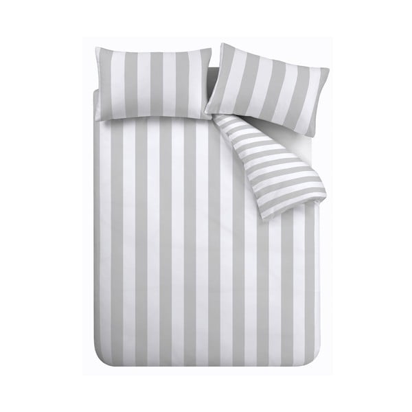 Biało-szara pościel dwuosobowa 200x200 cm Cove Stripe – Catherine Lansfield