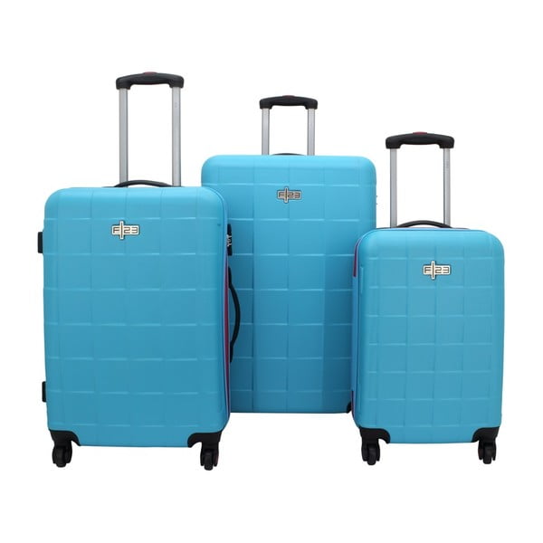 Zestaw 3 niebieskich walizek na kółkach Friedrich Lederwaren Todo