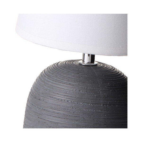 Szara ceramiczna lampa stołowa z tekstylnym kloszem (wys. 27,5 cm) – Casa Selección-image-2