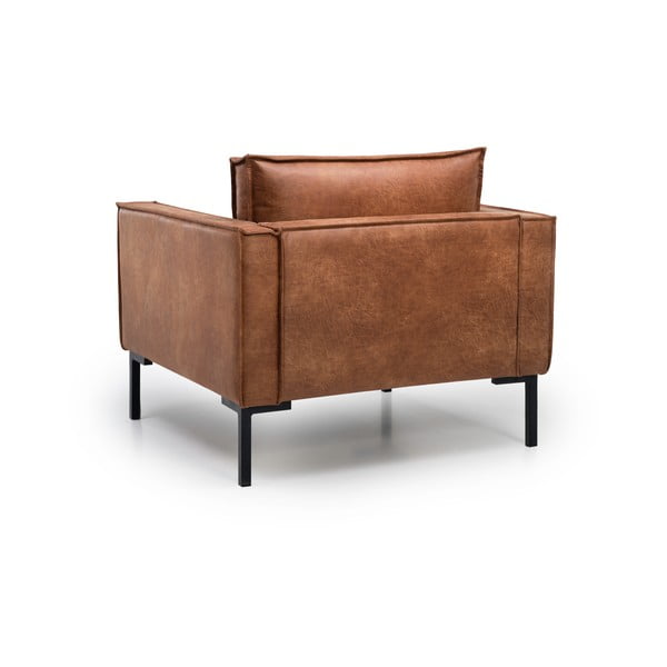 Jasnobrązowy fotel ze sztucznej skóry Scandic Rate-image-3