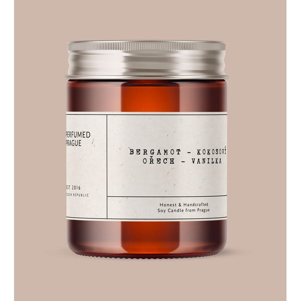 Zapachowa sojowa świeca czas palenia 40 h #32 Bergamot, Coconut, Vanilla – Perfumed Prague-image-1