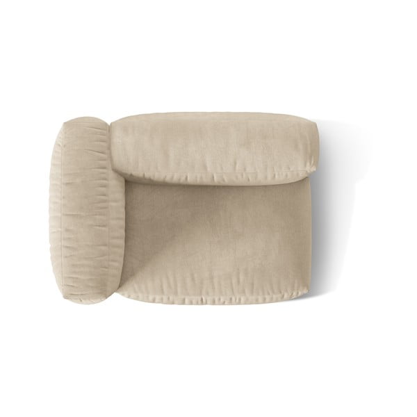 Beżowy aksamitny moduł sofy (lewostronny) Martina – Micadoni -image-3