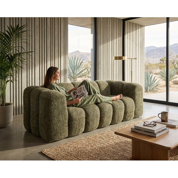 Ciemnozielona sofa 214 cm Gajos – Marckeric-image-1