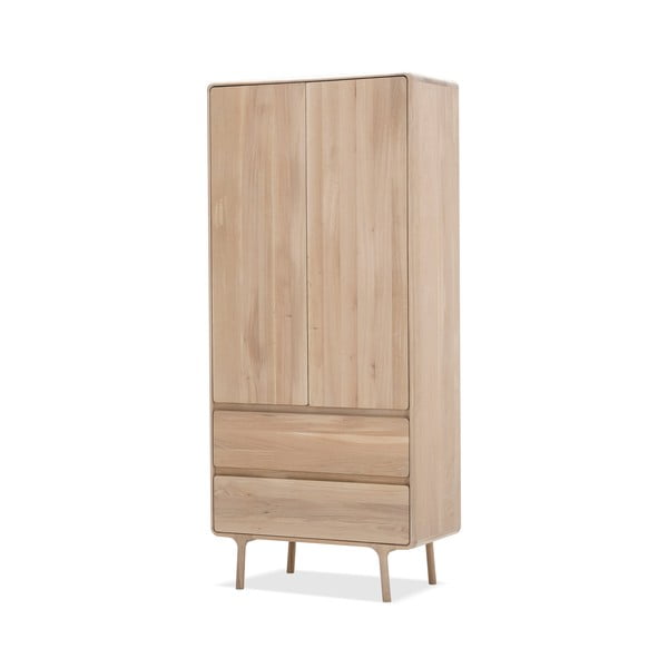 Szafa z litego drewna dębowego z 2 szufladami Gazzda Fawn-image-2