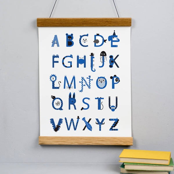 Plakat Alphabet Blue, 30x40 cm