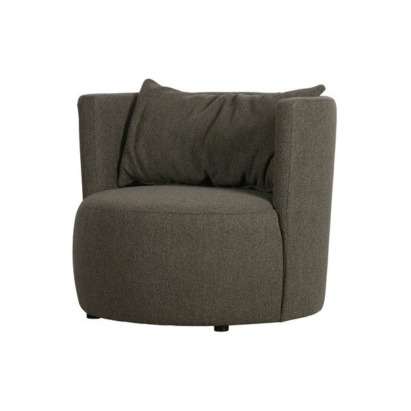 Ciemnobrązowy fotel z materiału bouclé Explore – vtwonen