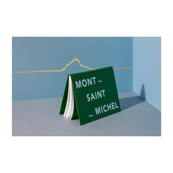 Pozłacana dekoracja ścienna z zarysem miasta The Line Mont-Saint-Michel